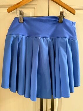 aerie Blue Pleated Skater Skirt
